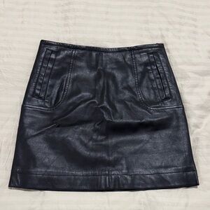 Black Faux Leather Mini Skirt